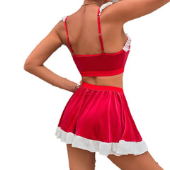 Christmas Clothes New Year Dress Set Festival Gift High-Quality Three-Piece Set for Women