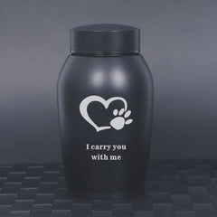 Stainless Steel Pet Memorial Urn: Black Portable & Moisture-Proof Ash Keepsake Designed for Small Pets