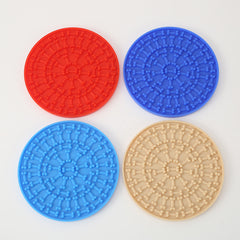 Silicone Feeding Mat with Suction Cup Pet Licking Pad Slow Feeding Mat Anti-Tip Slow Feeding Pad Round Cat Dog Licking Pad