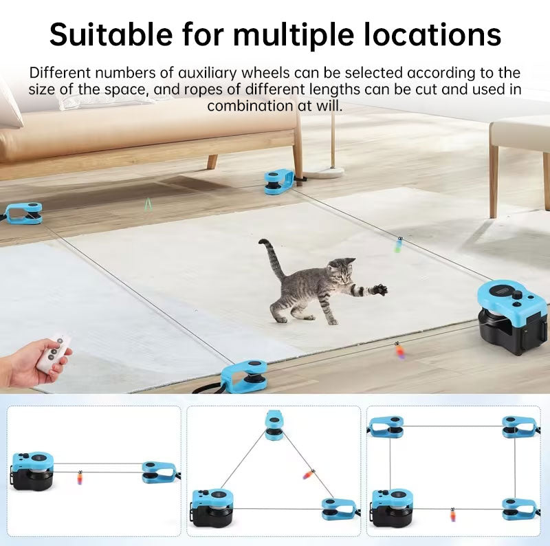 Automatic/Remote Control Cat Toys, Interactive Cat Exercise Wheel with Adjustable Speed, Simulated Hunting Toy for Indoor Cats