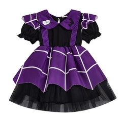 Cute Ghost Embroidered Fashion Mesh Dress for Toddler Girls
