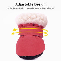 Small Dog Winter Boots, Waterproof Anti-Skid Paw Protectors for Chihuahua Teddy Puppy