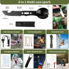 Multi-functional Outdoor First Aid Kit, Emergency Survival Gear with Trauma Bag for Camping, Hiking, Hunting Adventures