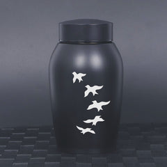 Stainless Steel Pet Memorial Urn: Black Portable & Moisture-Proof Ash Keepsake Designed for Small Pets