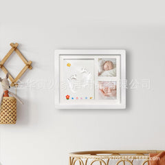 Handprint and Footprint Frame with Ink Pad - Baby Keepsake, Dog &amp; Cat Paw Print, DIY Child Photo Frame