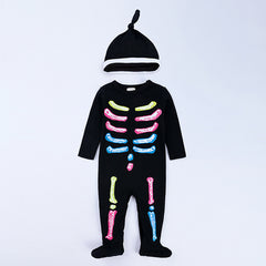 Children's Clothing Autumn Cotton Long Sleeve Romper with Hat Set Halloween Costume Baby Onesie